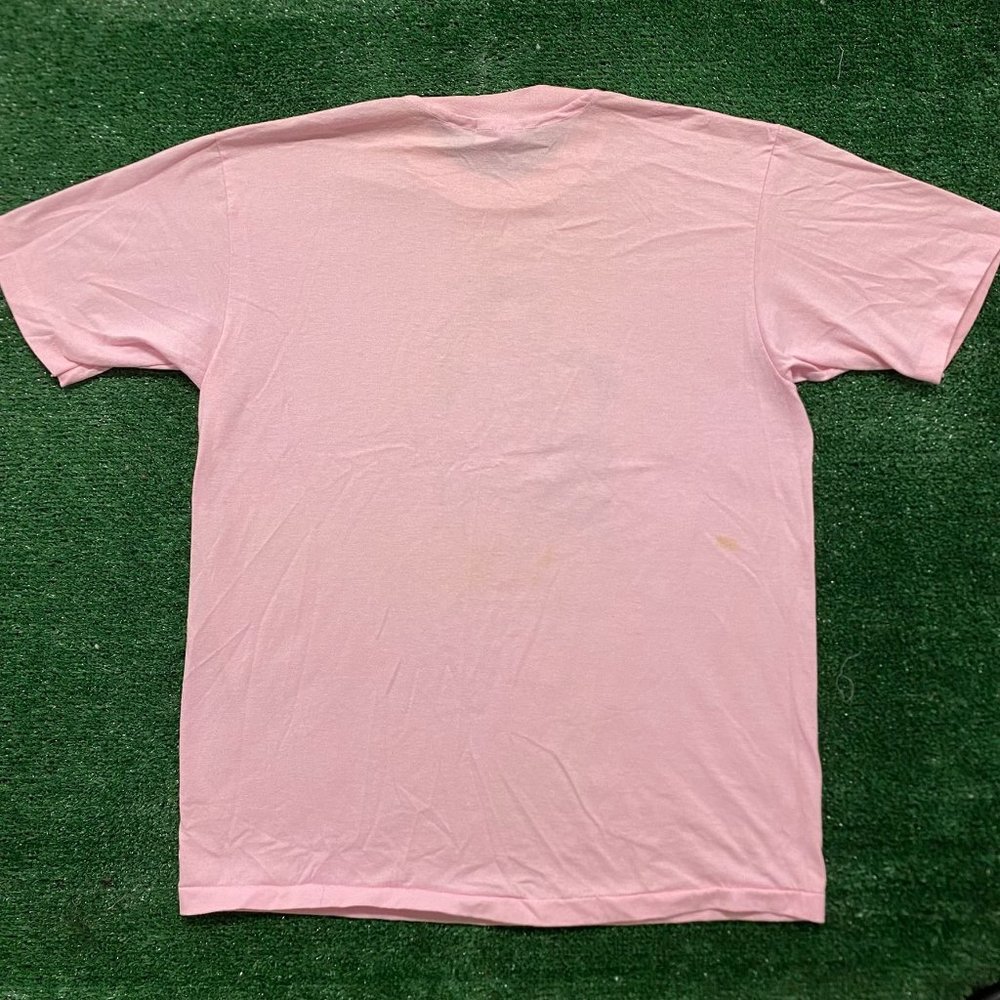 Vintage 80s Equestrian Horse Rider T-Shirt Pastel Pink L Single Stitch Cowgirl - Picture 5 of 5
